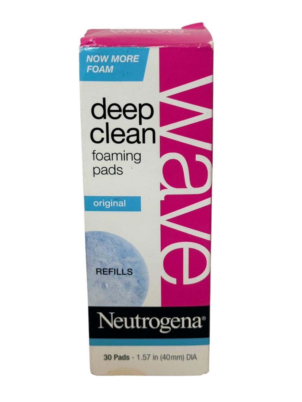 Neutrogena Wave Deep Clean Foaming Pads 30 Refills Count Sealed